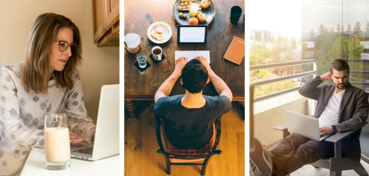 People working from different places